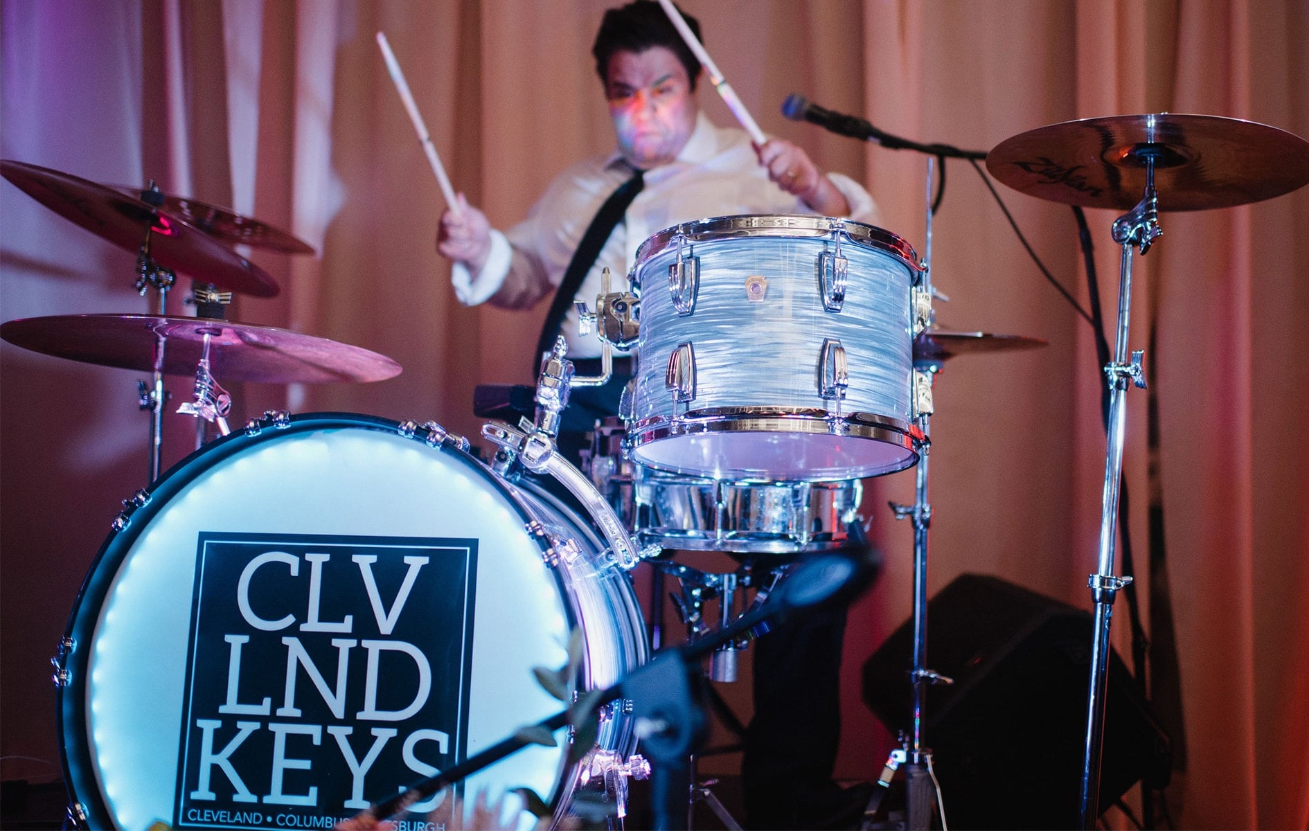 cleveland keys drummer performing at wedding