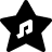star with a music note in the middle